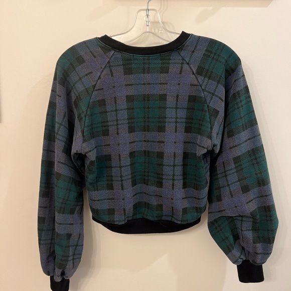 Hannah Isolde “Sigrid” sweatshirt in blackwatch plaid, size xs - Picture 2 of 9